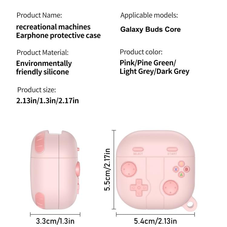 Silikonfodral i retrospel-stil för Samsung Galaxy Buds Core - Rosa
