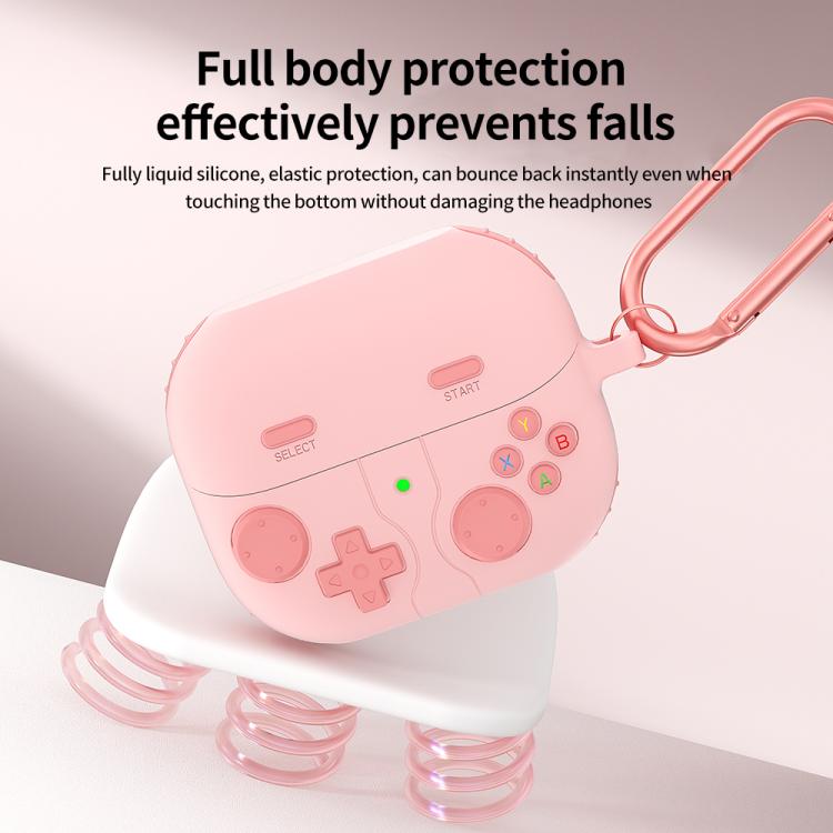 Silikonfodral i retrospel-stil för Samsung Galaxy Buds3/Buds3 Pro - Rosa