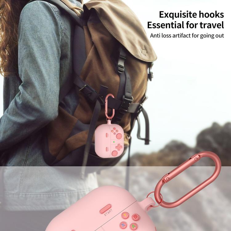 Silikonfodral i retrospel-stil för Samsung Galaxy Buds3/Buds3 Pro - Rosa