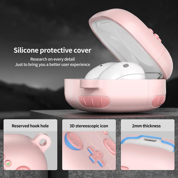 Silikonfodral i retrospel-stil för Samsung Galaxy Buds Live - Rosa