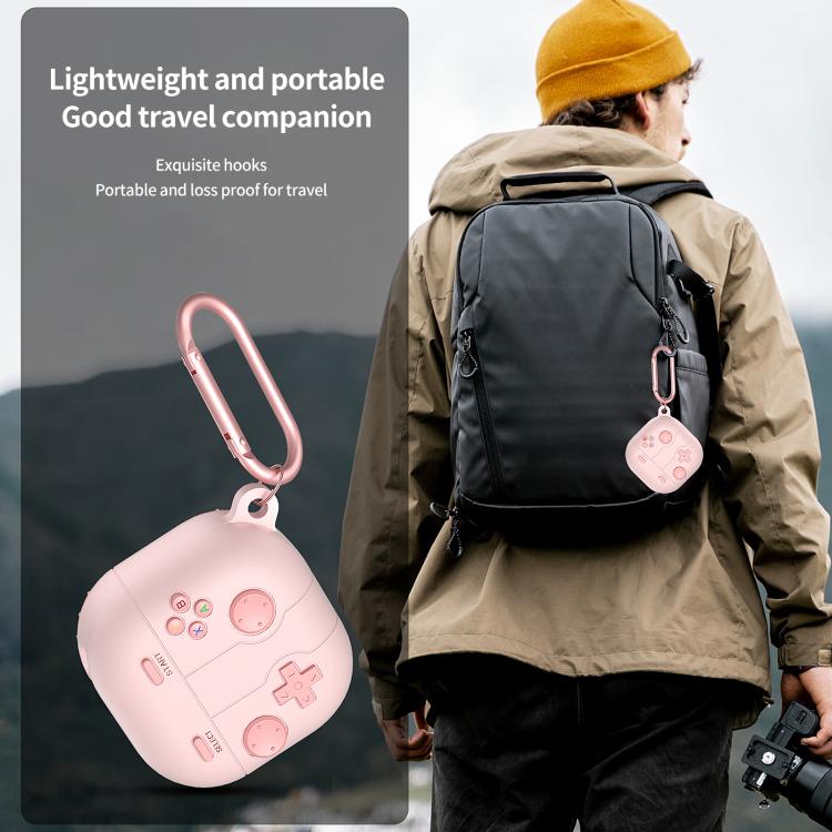 Silikonfodral i retrospel-stil för Samsung Galaxy Buds Live - Rosa