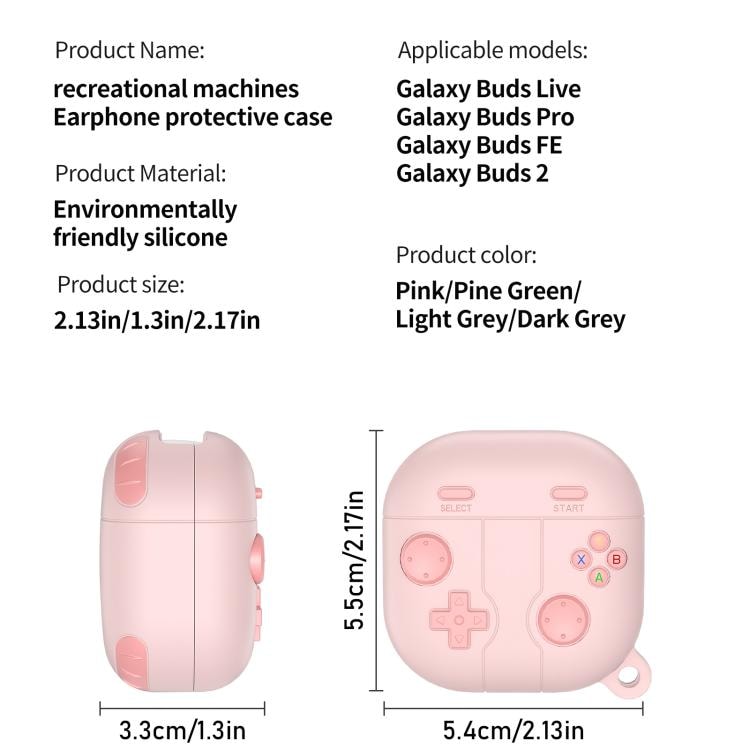 Silikonfodral i retrospel-stil för Samsung Galaxy Buds Live - Rosa