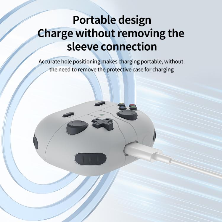 Silikonfodral i retrospel-stil för Samsung Galaxy Buds3 FE - Ljusgrå