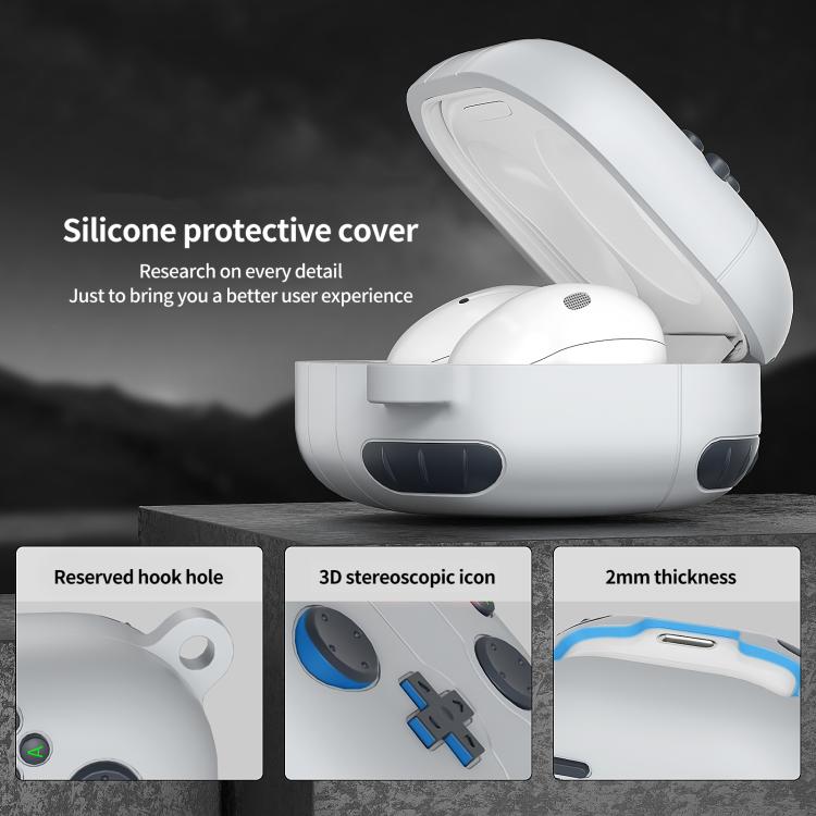 Silikonfodral i retrospel-stil för Samsung Galaxy Buds Live - Ljusgrå