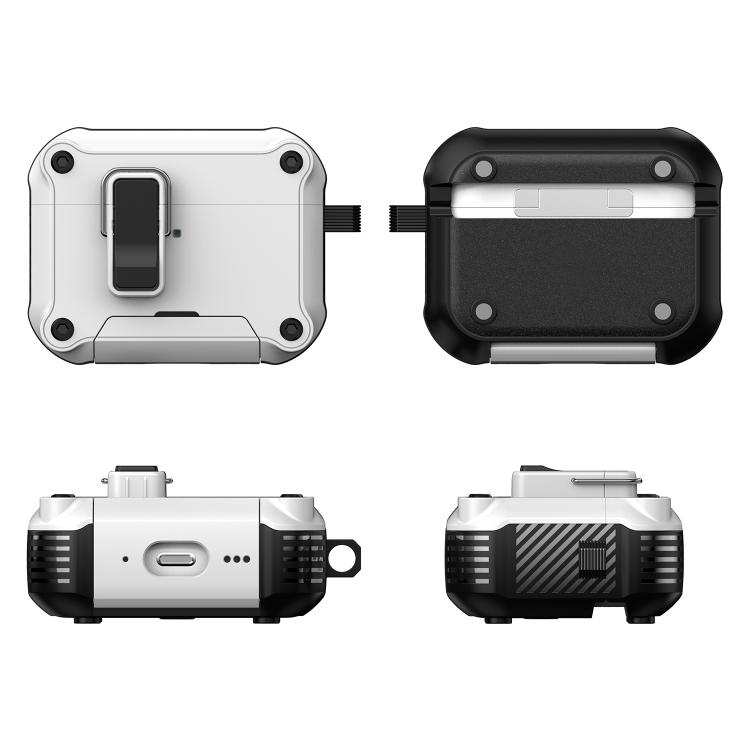 Magnetiskt hörlursfodral med lås för AirPods Pro 3 - Svart/vit / skyddsfodral