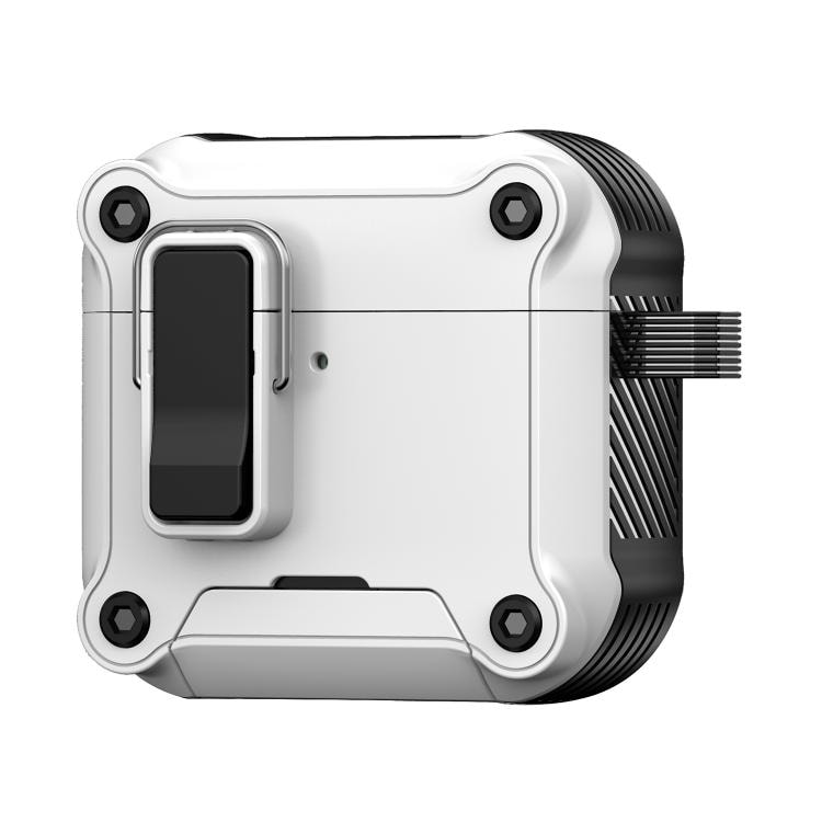 Magnetiskt hörlursfodral med lås för AirPods 4 - Svart/vit / skyddsfodral