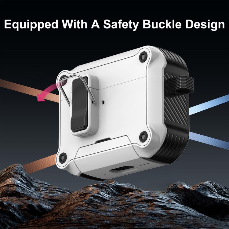 Magnetiskt hörlursfodral med lås för AirPods Pro - Svart/vit / skyddsfodral