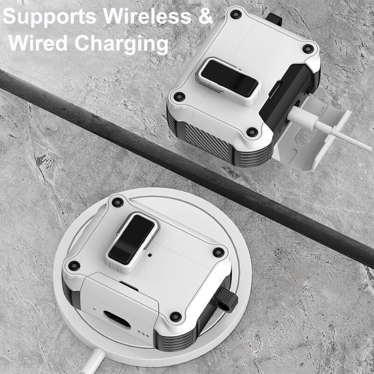 Magnetiskt hörlursfodral med lås för AirPods Pro - Svart/vit / skyddsfodral