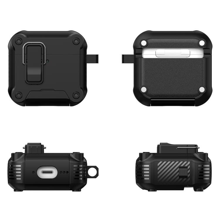 Magnetiskt hörlursfodral med lås för AirPods 4 - Svart / skyddsfodral för AirPods 4