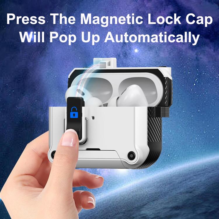 Magnetiskt hörlursfodral med lås för AirPods Pro - Svart / skyddsfodral för AirPods Pro