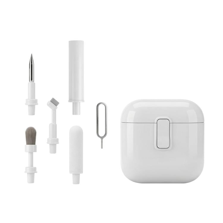 5-i-1 multifunktionellt rengöringskit för hörlurar - Vit / rengöringsset för AirPods och earbuds