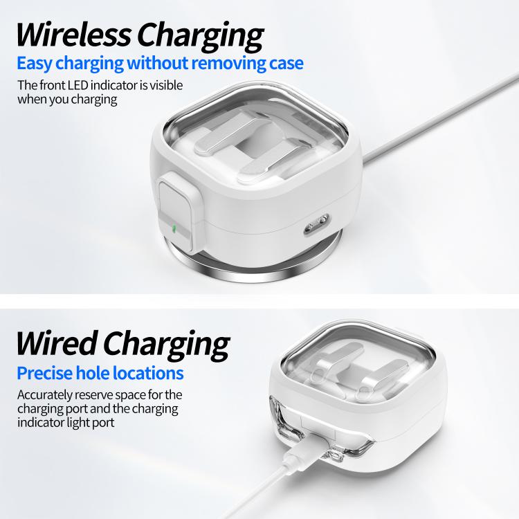 Hörlursfodral med snäpplås för Galaxy Buds4/Buds4 Pro - Vit