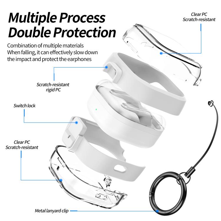 Hörlursfodral med snäpplås för Galaxy Buds4/Buds4 Pro - Vit