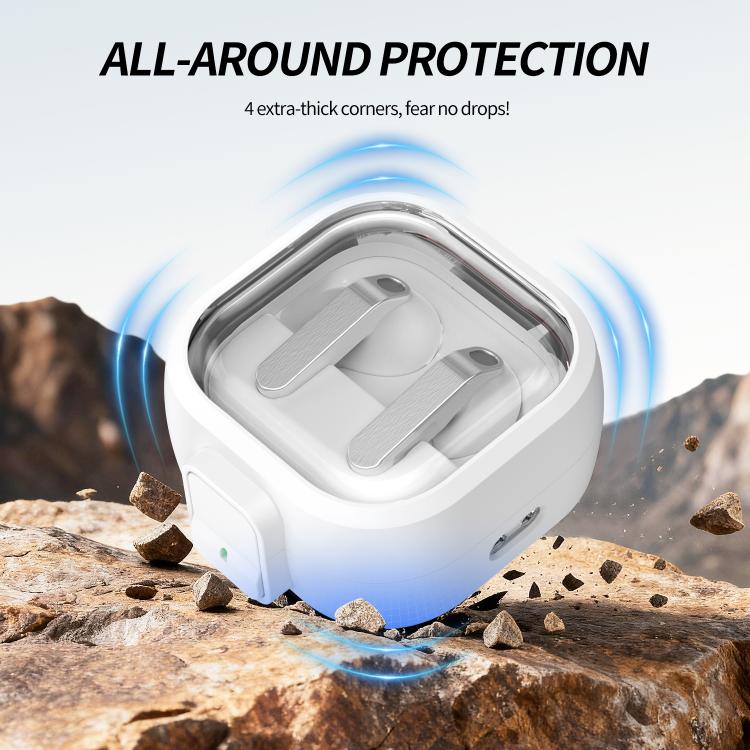 Hörlursfodral med snäpplås för Galaxy Buds4/Buds4 Pro - Vit