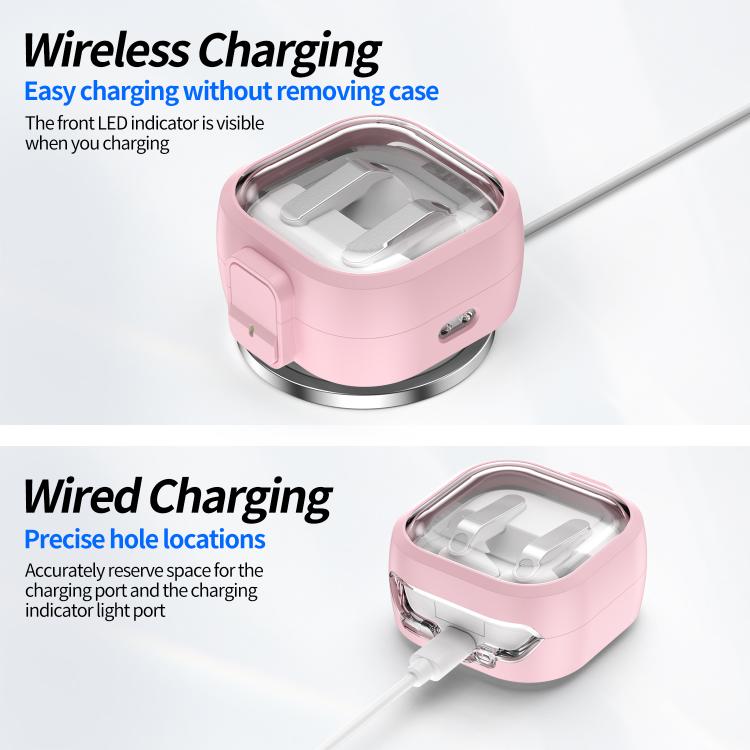 Hörlursfodral med snäpplås för Galaxy Buds4/Buds4 Pro - Rosa