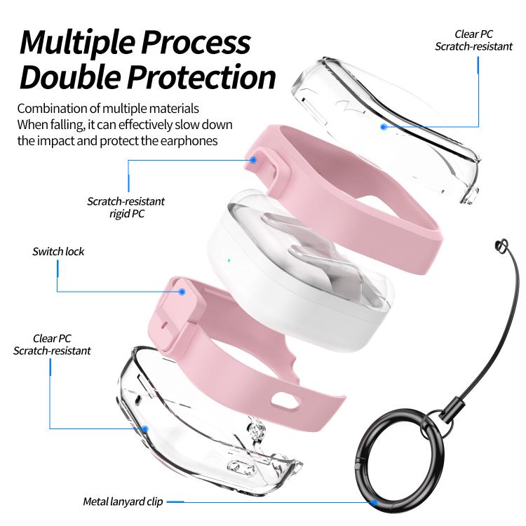 Hörlursfodral med snäpplås för Galaxy Buds4/Buds4 Pro - Rosa