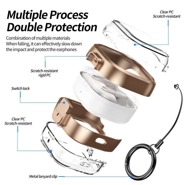 Hörlursfodral med snäpplås för Galaxy Buds4/Buds4 Pro - Roséguld