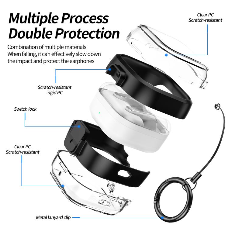 Hörlursfodral med snäpplås för Galaxy Buds4/Buds4 Pro - Svart