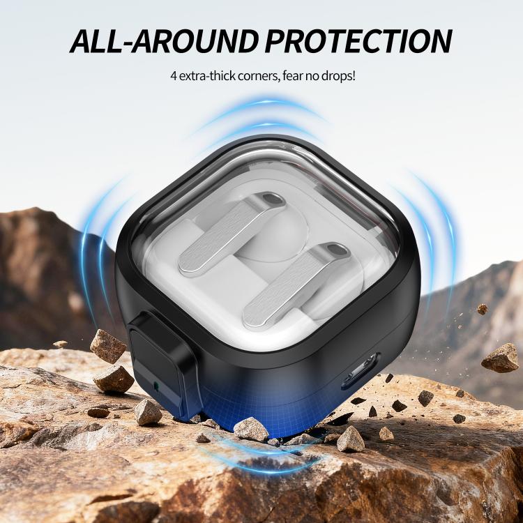 Hörlursfodral med snäpplås för Galaxy Buds4/Buds4 Pro - Svart