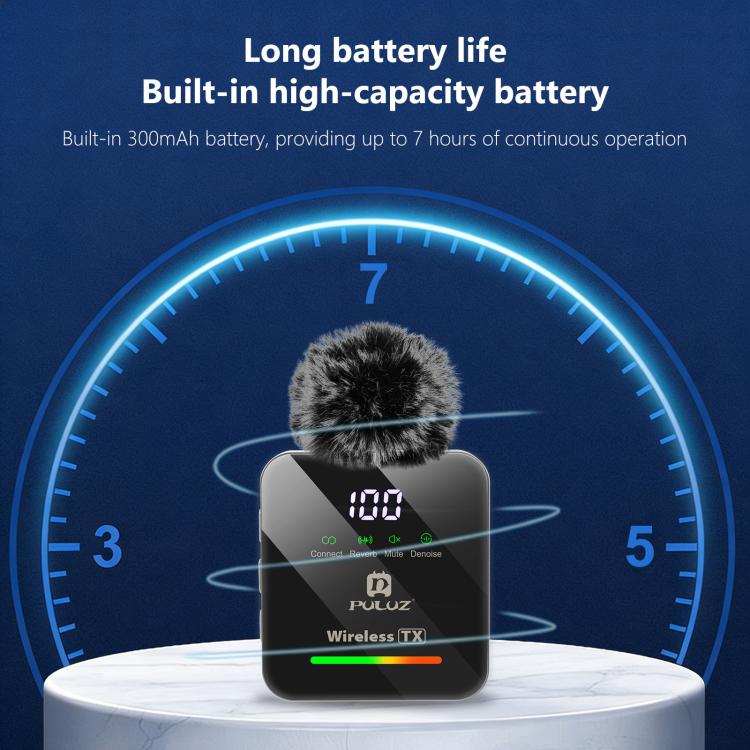 Trådlös lavaliermikrofon / myggmikrofon USB-C med 4 mikrofoner - Svart