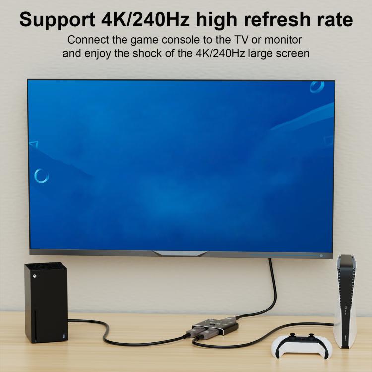 DisplayPorts-switch 16K / DisplayPort-switch 2 in 1 ut / DP-switch tvåvägs