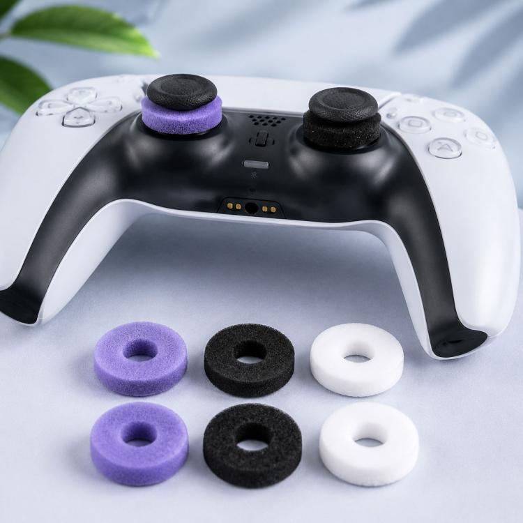 Precisionringar i mjuk silikon för PS4/PS5/Xbox/Switch 6-pack - Svart/lila/vit