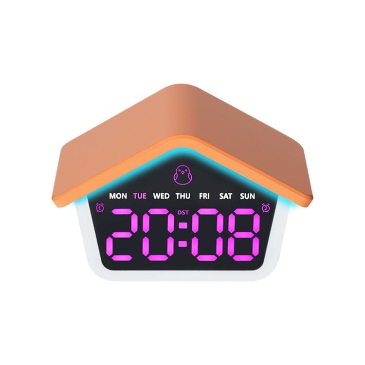 Digital väckarklocka med 8-färgers nattlampa - Orange / LED-väckarklocka med nattlampa
