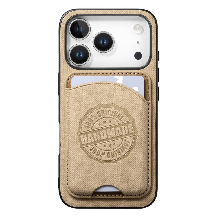 Magnetisk mobiletui i kunstlæder med kortholder til iPhone 17 Pro - Khaki