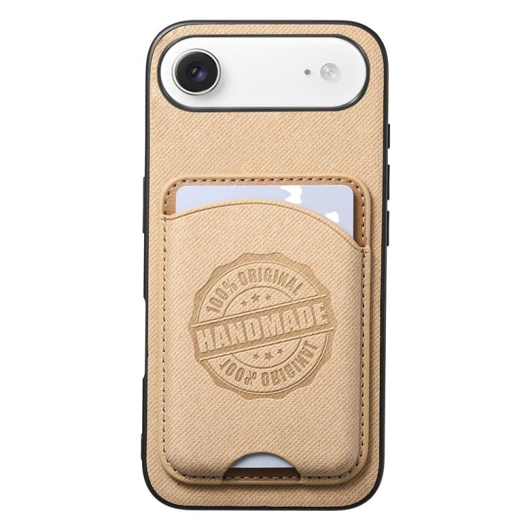 Magnetiskt mobilskal i konstläder med korthållare för iPhone Air - Khaki