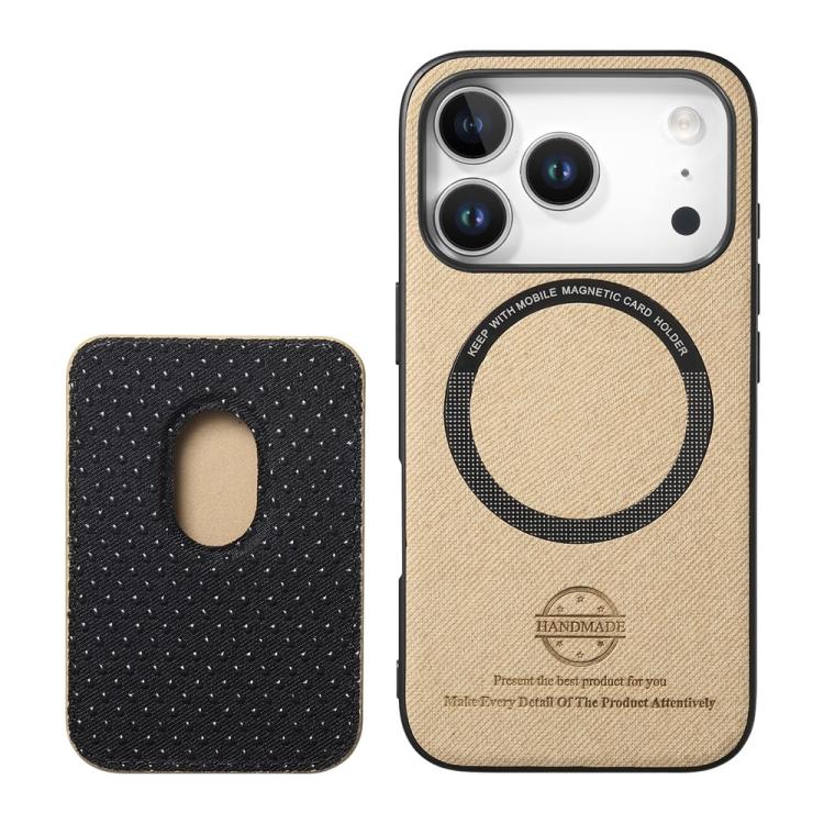 Magnetiskt mobilskal i konstläder med korthållare för iPhone 13 Pro Max - Khaki
