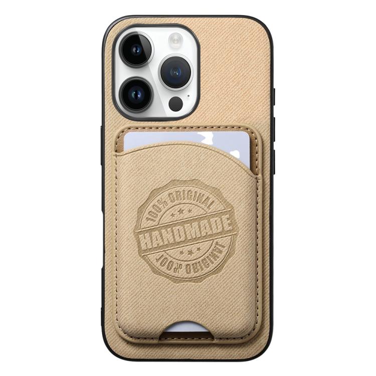Magnetiskt mobilskal i konstläder med korthållare för iPhone 12 Pro - Khaki