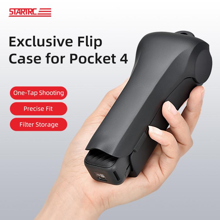 Skyddande förvaringsbox med fliplock för DJI Osmo Pocket 4 - Svart / Kamerafodral för fickkamera