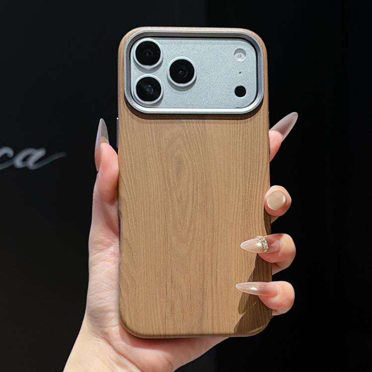 Magnetiskt mobilskal med trästruktur för iPhone 15 Pro Max - Brun