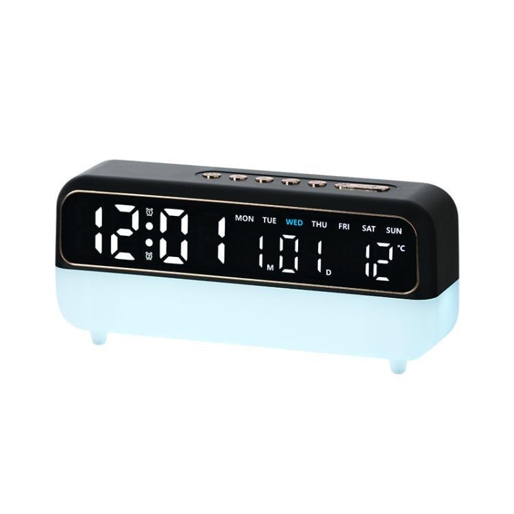 Digital väckarklocka med nattlampa och USB - Svart / Digital alarmklocka med nattljus