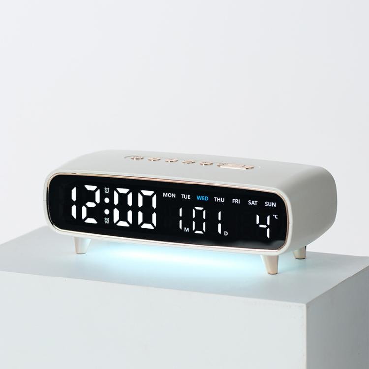 LED-väckarklocka med nattlampa och USB - Vit / Digital alarmklocka med nattljus och USB