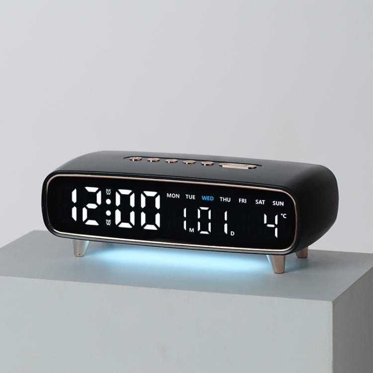 LED-väckarklocka med nattlampa och USB - Svart / Digital alarmklocka med nattljus och USB