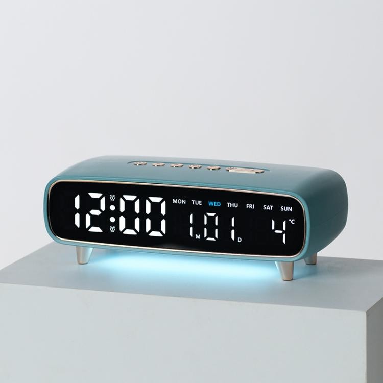LED-väckarklocka med nattlampa och USB - Himmelsblå / Digital alarmklocka med nattljus och USB