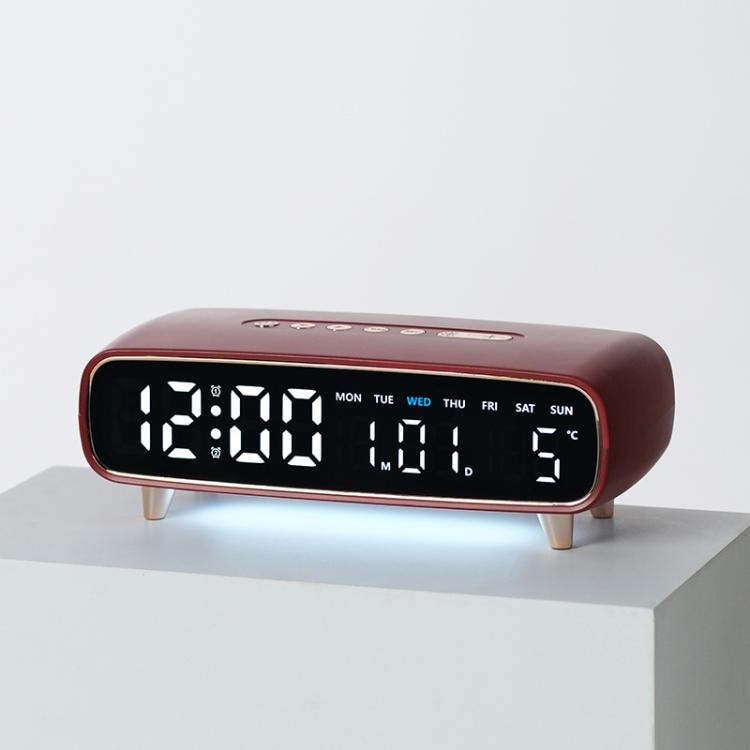 LED-väckarklocka med nattlampa och USB - Röd / Digital alarmklocka med nattljus och USB