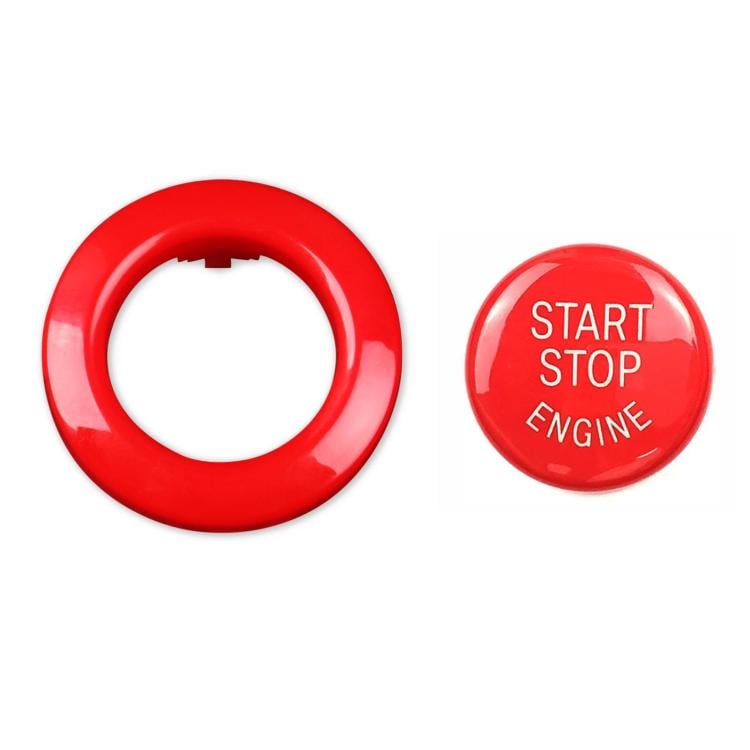 Startknappsskydd för BMW E90/E91/E92/E60, 2-pack - Röd / Dekorkåpa till one-key start