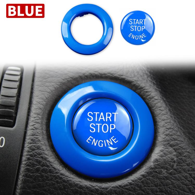 Käynnistyspainikkeen suojus BMW E90/E91/E92/E60, 2 kpl - Sininen / Koristekansi One-Key Start -järjestelmälle