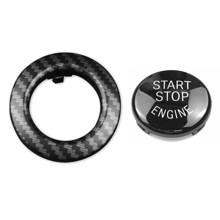 Startknappsskydd för BMW E90/E91/E92/E60, 2-pack - Kolfiber / Dekorkåpa till startknapp