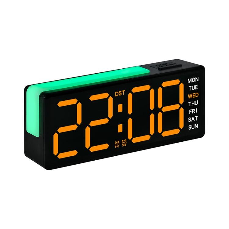 Digital väckarklocka med RGB nattlampa och orange ljus - Svart / LED-väckarklocka med stämningsljus