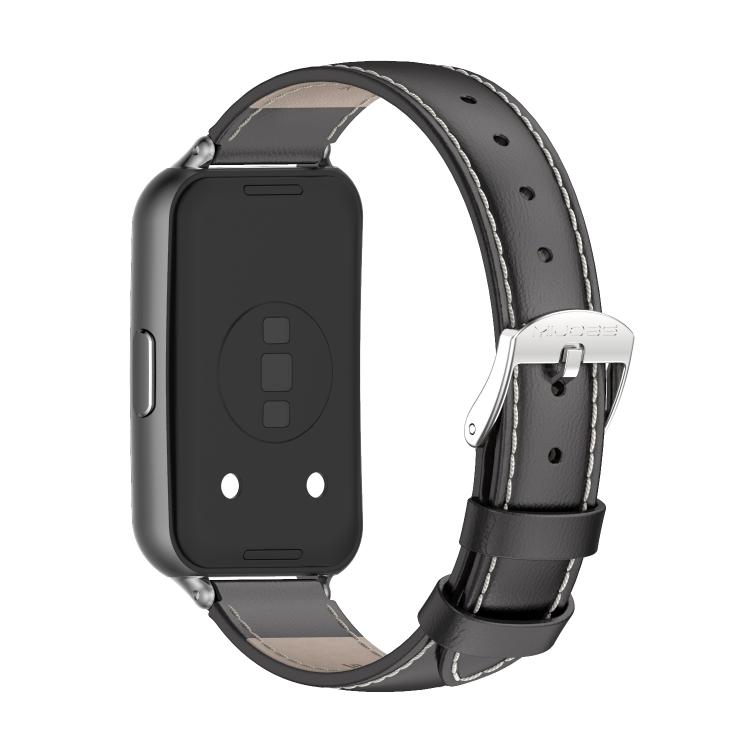 Lærarmbånd til Huawei Band 11/11 Pro – Svart / lærrem til aktivitetsarmbånd