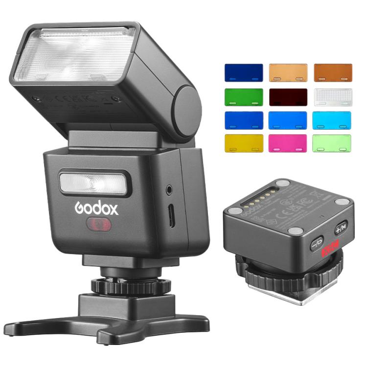 Godox iT32 med X5 TTL-utlösare och MA02 färgfilter till Canon / kamerablixt med trådlös TTL-trigger