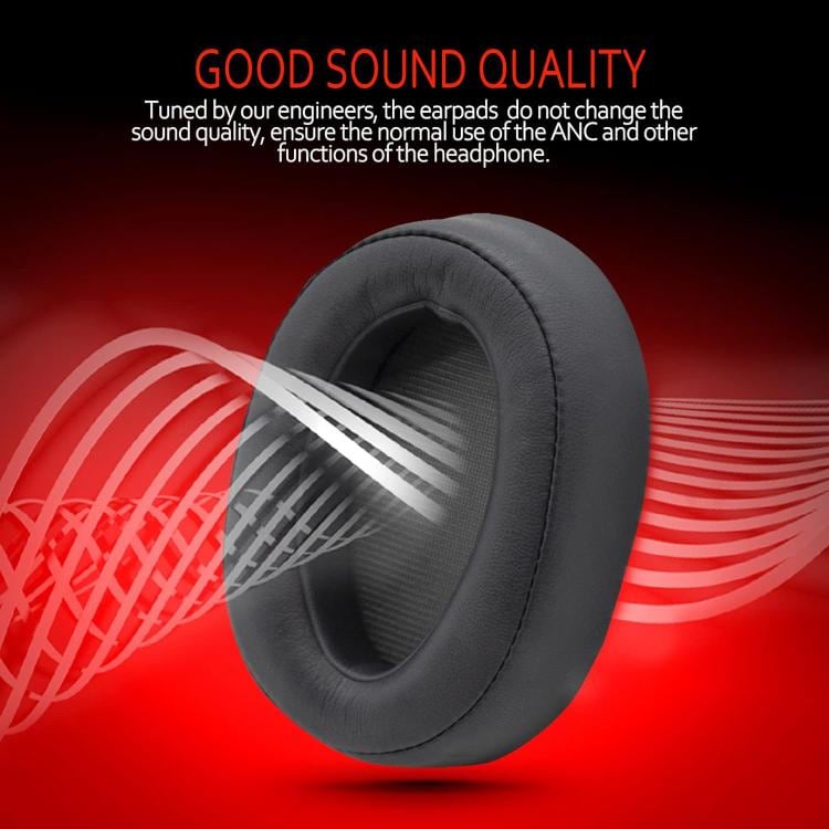 Öronkuddar i konstläder för Sony MDR-100ABN/WH-H900N - svart / ersättningskuddar