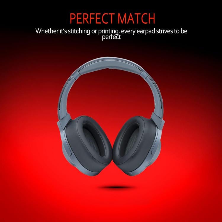 Öronkuddar i konstläder för Sony MDR-100ABN/WH-H900N - svart / ersättningskuddar