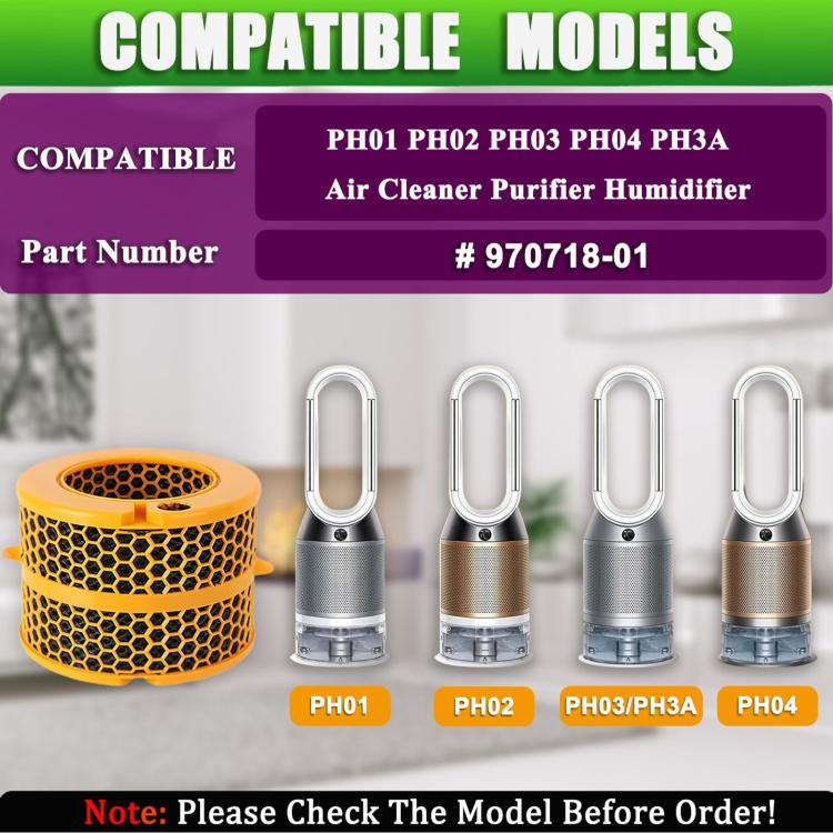Kulfiberfilter til Dyson Purifier Humidify+Cool PH01-PH04 / udskiftningsfilter til Dyson