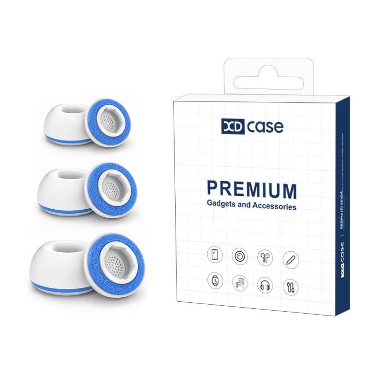 Öronproppar i skum för Galaxy Buds3 Pro/Buds4 Pro 3 par S/M/L - Vit/blå