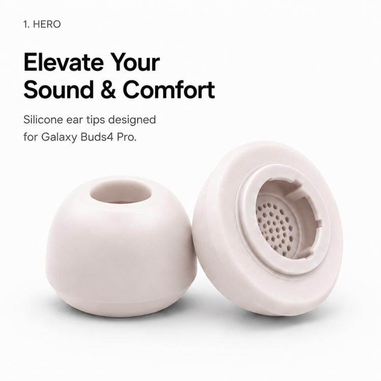 Öronproppar i silikon för Galaxy Buds3 Pro/Buds4 Pro 3 par S/M/L - Rosa / ersättningsproppar