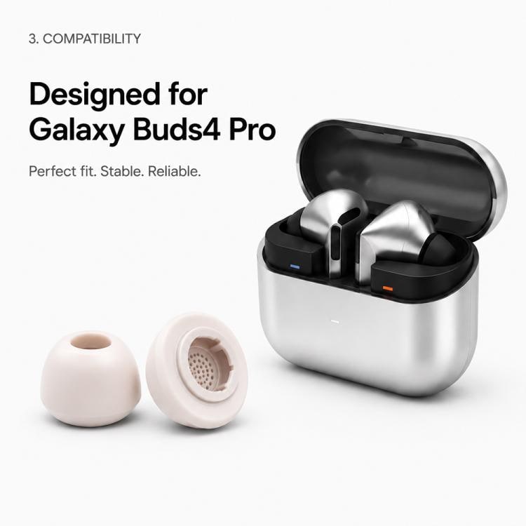 Öronproppar i silikon för Galaxy Buds3 Pro/Buds4 Pro 3 par S/M/L - Rosa / ersättningsproppar